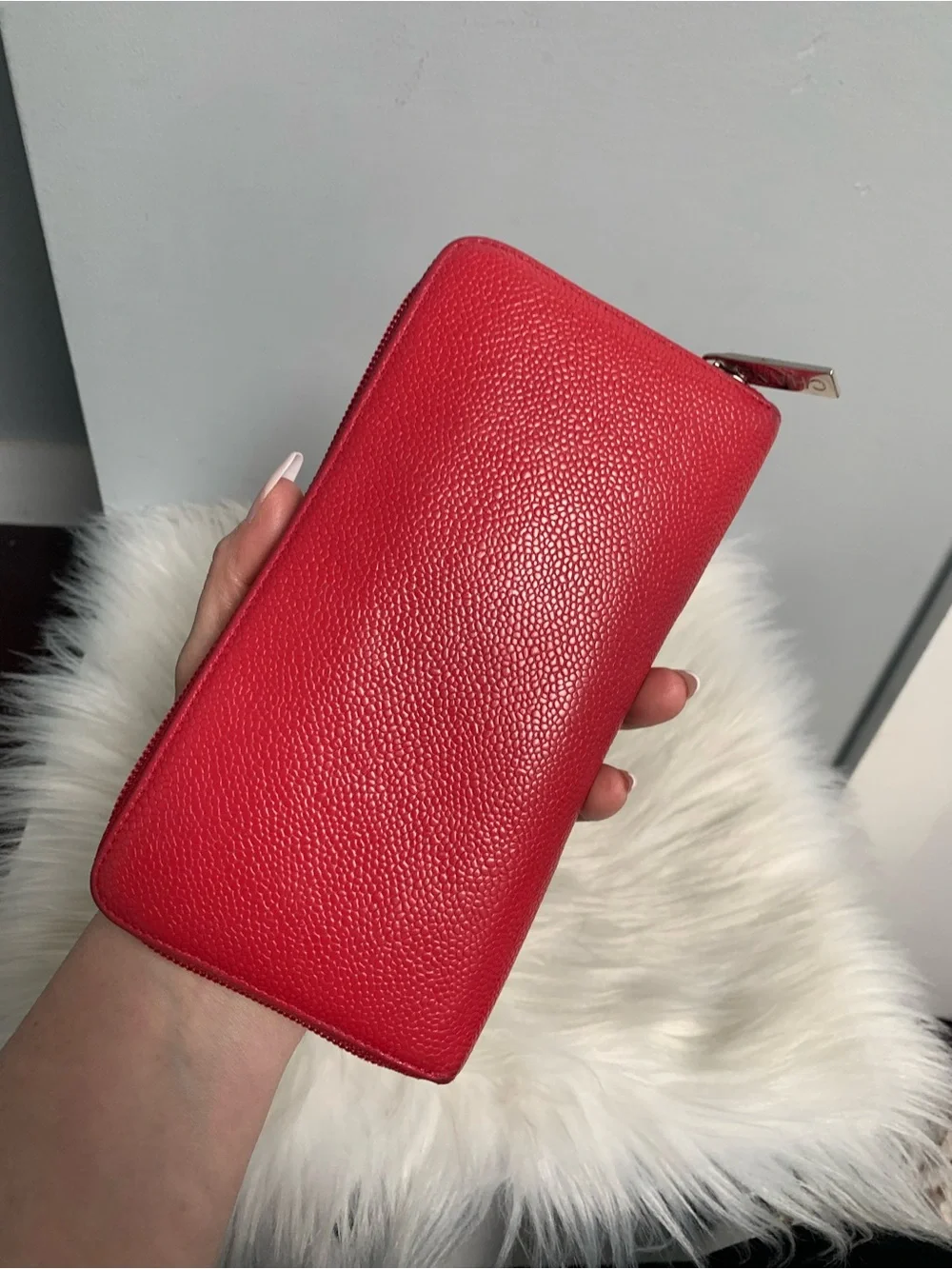Authentic Chanel hot pink zippy wallet